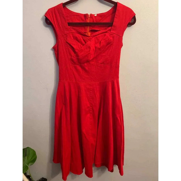 Dresses & Skirts - Red retro style cirlce dress a line large
